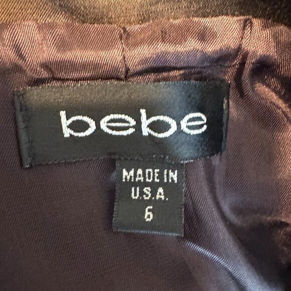 Bebe Satin Blazer Womens Size 6 Y2K Stitching Tailored Single Button 90s Work - Picture 5 of 8